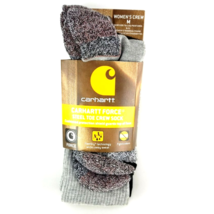 Carhartt Womens Force Steel Toe Crew Socks 2 Pair Gray &amp; Black - $24.74