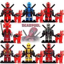 8pcs/set Samurai Deadpool &amp; Deadpool Dog Dogpool Marvel Minifigure Toy Gift - £13.57 GBP