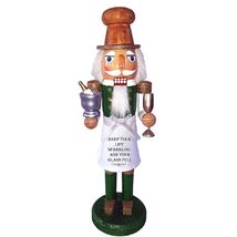 Keep Your Life Sparkling Champagne Server Wooden Christmas 14 Inch Nutcr... - $49.48