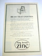 1919 New Jersey Zinc Ad Brass That Endures - $8.99