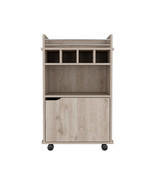 Kinsley Bar Cart: Light Pine Living Room Style - $313.98 CAD