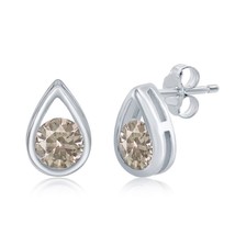 Pearshaped Earrings W/Round &#39;June Birthstone&#39; Studs - Created Alexandrite - £29.79 GBP