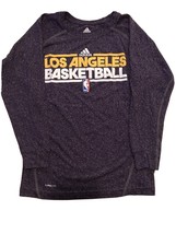 LA Lakers Basketball Purple T-Shirt Adidas Sz Youth Small Climalite Long Sleeved - £7.71 GBP