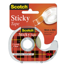 Scotch Transparent Sticky Tape On Dispenser (18mmx25m) - £23.99 GBP