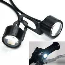 2x White LED Spotlight Motorcycle-Headlights Fog-Lamp Daytime Running Light - £7.07 GBP