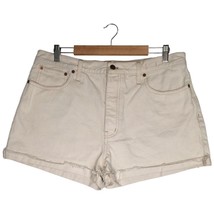 Madewell Shorts Womens 31 The Dad Jean Shorts High Rise Cuffed Denim Cream - $29.69
