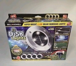 Bell+Howell Wireless 4-Pack LED Disk Pathway Light 10 Hour Lighting Dusk... - $19.99
