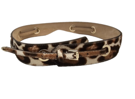 JIMMY CHOO Calf Hair Animal Print Belt with Buckle Closure - 80 - $111.99