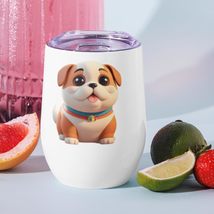 Cute Canines and Fine Wine Tumbler - Personalized Vacuum Insulated Stainless Ste - £23.53 GBP