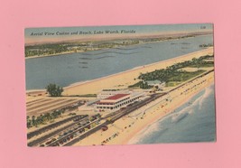 VINTAGE FLORIDA LAKE WORTH BEACH AND CASINO POSTCARD DATED 1958 - £6.50 GBP