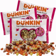 Valentine&#39;s Day Heart Jelly Candy, 3 Packs Dunkin&#39; Iced Coffee Flavored ... - £21.03 GBP