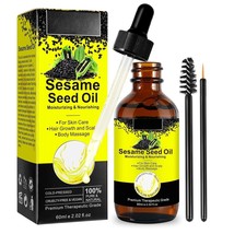 Sesame Oil for Body&amp;Hair,60ML,Organic Black Sesame Seed Oil for Skin,Unrefined - £10.38 GBP