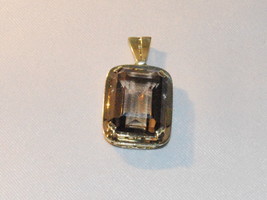 14K Gold Pendant With A Smoky Quartz Gemstone (Free Worldwide Shipping) - £536.05 GBP