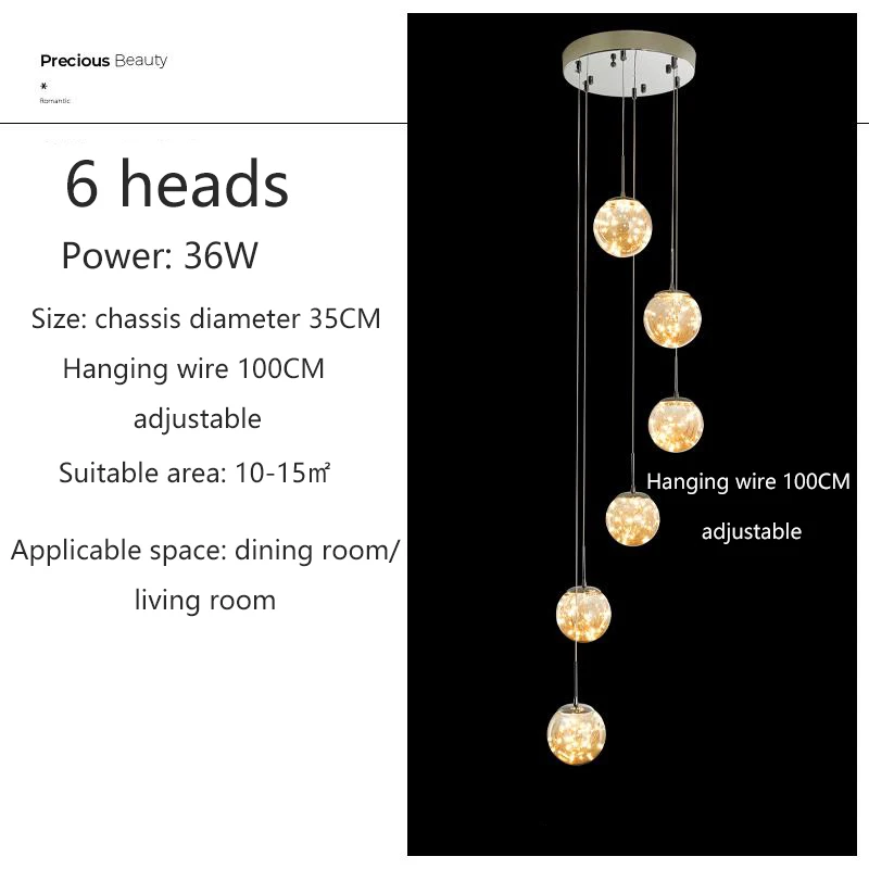  spiral staircase pendant lamp Lustre living room duplex villa loft free shippin - £133.96 GBP