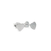 Sterling Silver Modern Heart Stud Post Earrings - $8.99