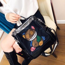 Female Vegan Leather Rhinestone Anime Roomy Backpack Women Trends Big Capacity T - £78.86 GBP