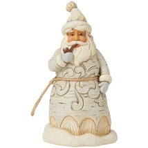 Jim Shore Heartwood Creek White Woodland Santa Claus Holding Pipe Figuri... - $48.99