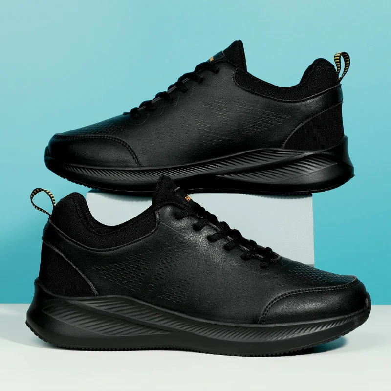 Lace-up Gym Shoes for Men Spring Autumn Outdoor Non-slip Black Zapatilla... - $48.95