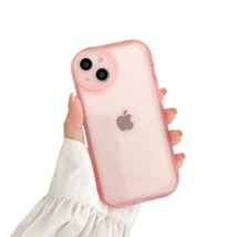 Anymob iPhone Case Pink Candy Color Transparent Shockproof Soft Silicone Case - £19.56 GBP