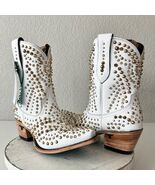 Lane DOLLY Womens Cowboy Bootie 8 White Gold Western Cowgirl Short Ankle... - $420.75