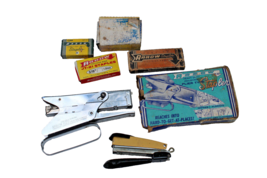 VINTAGE COLLECTIBLES - 6 LOT ARROW PLIER TYPE STAPLER &amp; MINI STAPLER &amp; S... - £7.83 GBP