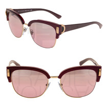 BVLGARI COIN BV8189 Violet Burgundy Pink Silver Mirrored Square Sunglasses 8189 - £161.24 GBP