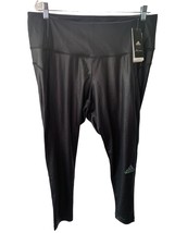 Adidas Zoe Saldana Tights Training Pants Running Athletic Black Shimmer Size 3X - £24.69 GBP