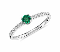 925 Sterling Silver Natural Certified 1.25 Ct Emerald Solitaire Ring For Beloved - £66.54 GBP