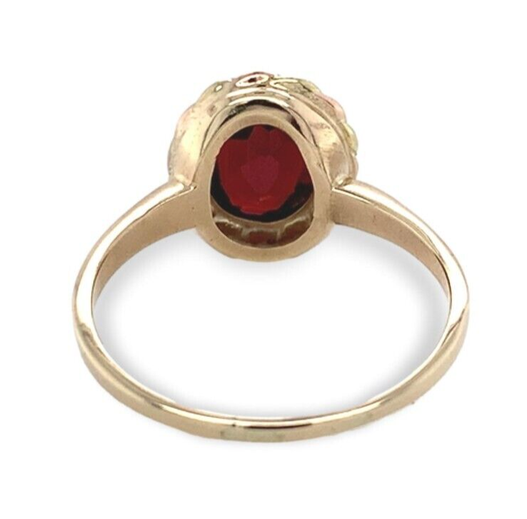 10k Yellow and Rose Gold Red Synthetic Lab-Created Spinel Ring 10.25 (#J7086) Item image 5