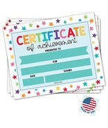 Colorful Stars Certificate of Achievement | Set of 25 | Awards - $22.39 CAD