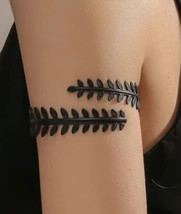 Leaf black silver arm band cuffs - €8,73 EUR