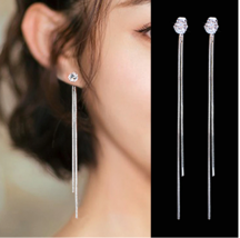 Premium fashion Dangle Hanging Rhinestone Long Drop Earrings Ear line - £9.10 GBP