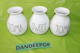 Rae Dunn 3 Piece White Bud Artisan Vase Set Tomb Sweet Tomb Halloween Decor - £39.14 GBP