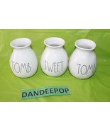 Rae Dunn 3 Piece White Bud Artisan Vase Set Tomb Sweet Tomb Halloween Decor - £37.24 GBP