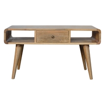 Artisan Furniture Curved Oak-ish Coffee Table - £279.93 GBP