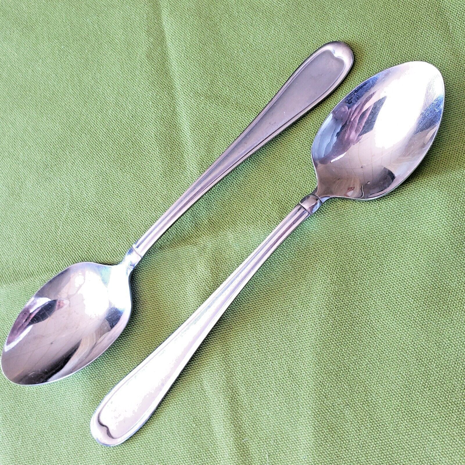 Primary image for MSE Martha Stewart 2 Soup Spoons MFS16 ? Pattern China 7.75" Satin Handle