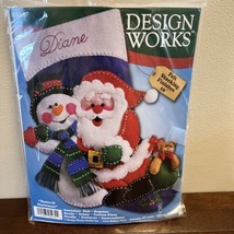 Santa And Snowman Christmas Stocking Felt Applique Kit Design Works NEW - $15.83