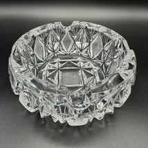 Heavy Crystal Cut Glass Ash Tray Bowl 5 1/2&quot; D X 2 3/4&quot; H - £15.95 GBP