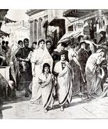Cornelia And Her Sons Walking In Rome 1913 Plate Print 2 Page History DW... - €34,31 EUR