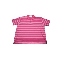 St Johns Bay Shirt Mens 2XL Pink Stripes Polo Short Sleeve Heritage Pique Top - £17.21 GBP
