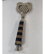 Cocktail strainer Bar Tool Plastic Lucite Handle Brown Black Stripe MCM ... - $749.05 MXN