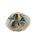 Charmant Metal Buckle Belt Vintage Heron Birds Enamel Stretch Beverly Hills - $41.03 CAD