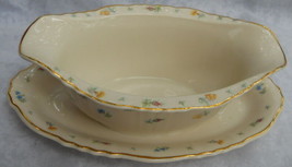 SYRACUSE CHINA SUZANNE GRAVY BOAT ATTACHED UNDER PLATE FEDERAL SHAPE FLORAL - £23.96 GBP