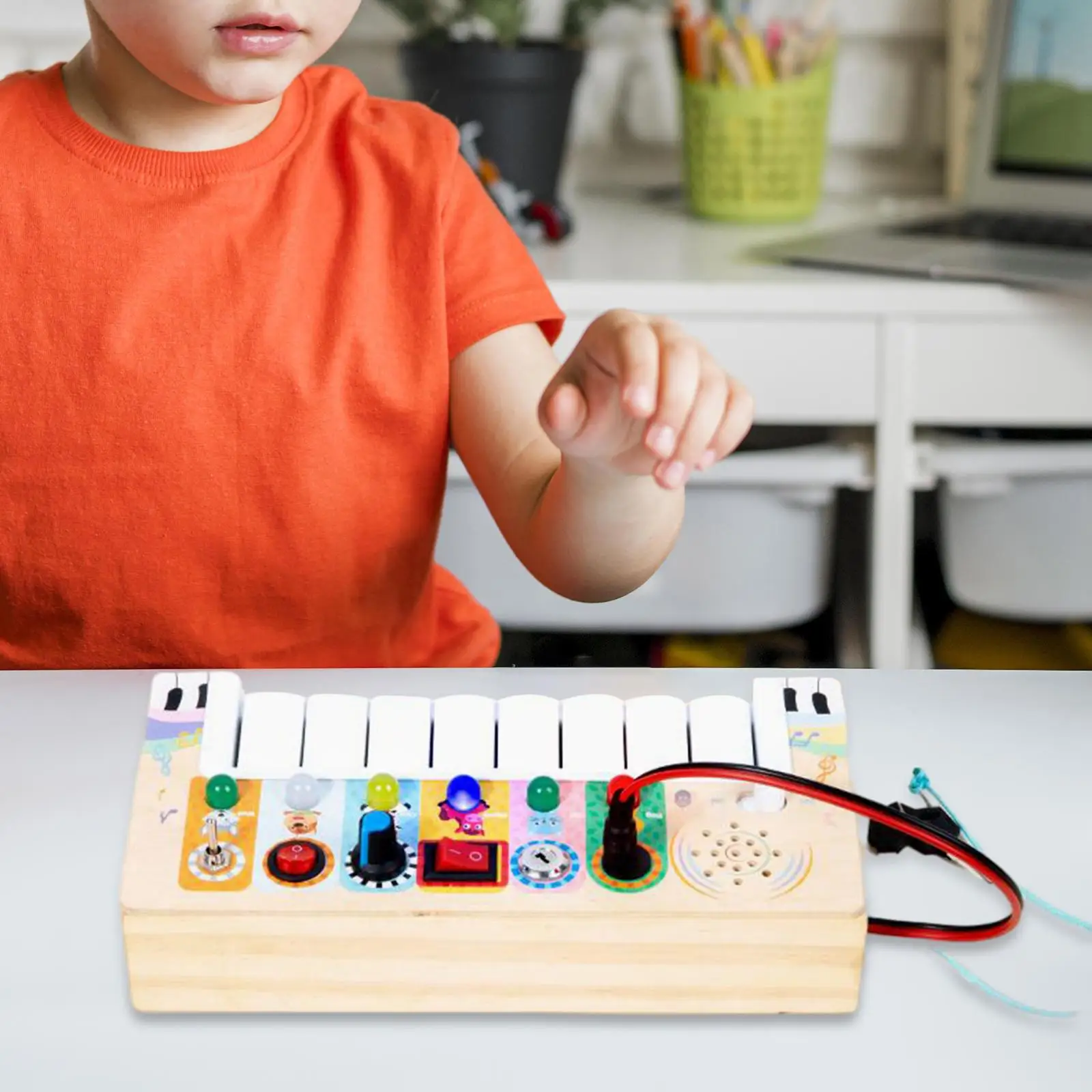 Baby Busy Board Parts Switch Piano Preschool Learning Activities Fine Motor - £27.27 GBP