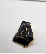 Georgia Travel Souvenir Lapel Pin Map Shape Black &amp; Gold Colors Stylized... - €10,78 EUR