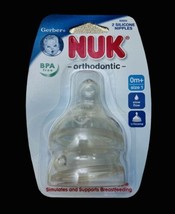 1 Gerber NUK Orthodontic 2pc Slow Flow Silicone Nipples 0mo+ Sz.1 Germany 2009 - $24.95