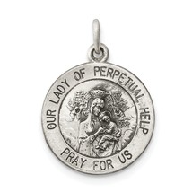 Sterling Silver Our Lady of Perpetual Help Round Medal - £14.35 GBP