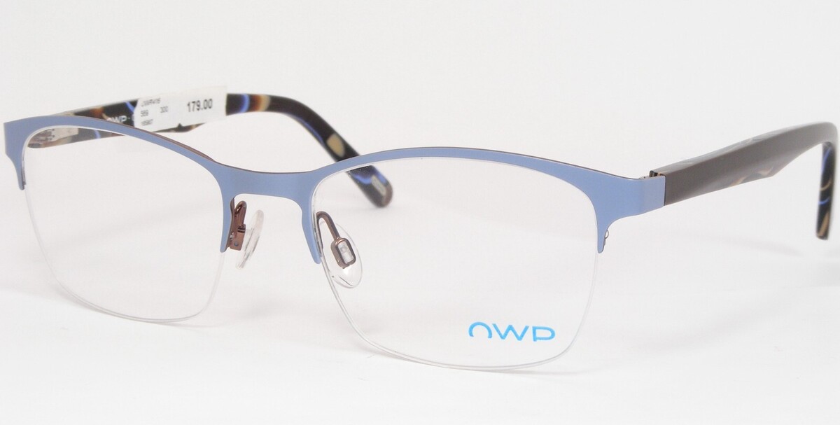 Lunettes OWP Mod. 1416 300 Bleu Bébé / Marron Uniques Rares 52-18-135mm - $115.50