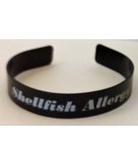 Medical Shellfish Allergy Anodized Aluminum 1/2" x 7" Black Bracelet - $19.95