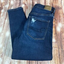 American Eagle SUPER HI RISE JEGGING Size 8 Distressed Jeans Denim Pants... - £18.66 GBP